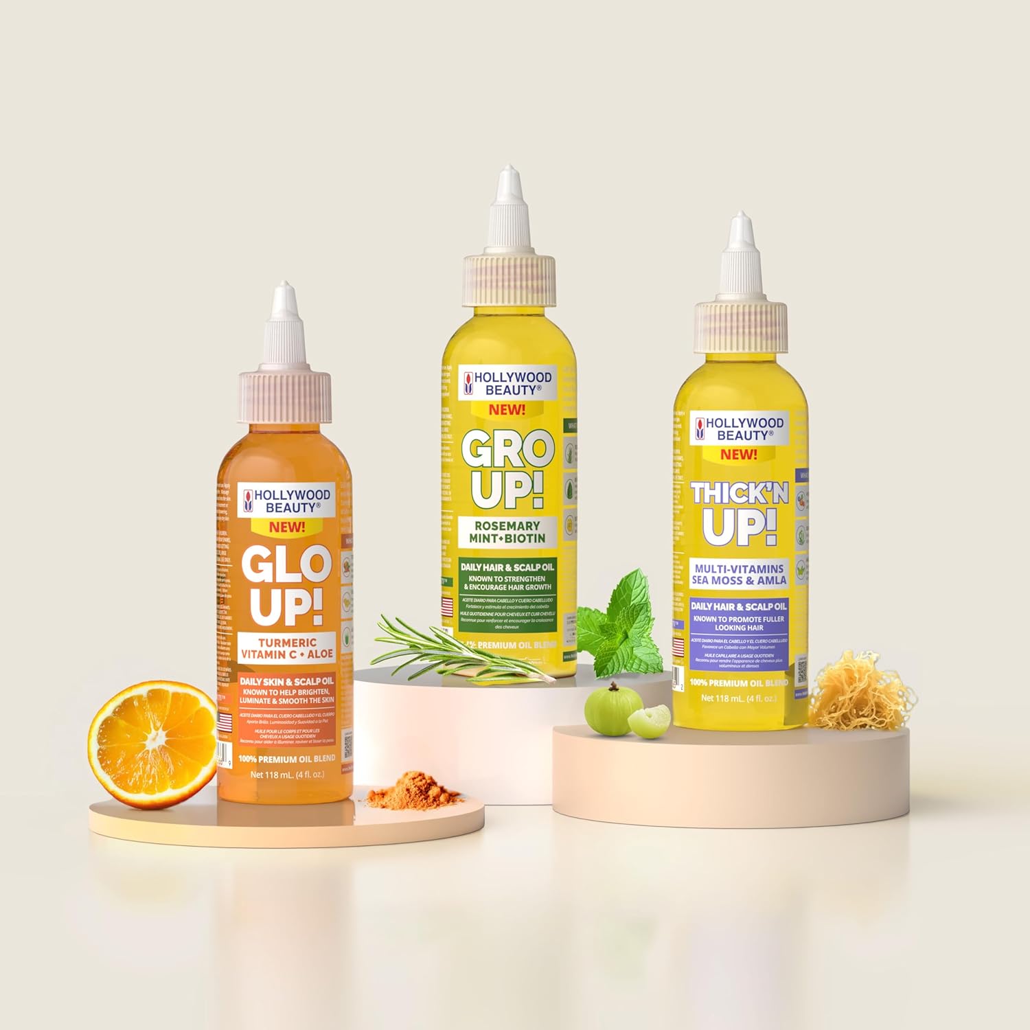 Hollywood Beauty New Hair Solutions – Thick’n Up, Gro Up & Glo Up - Beauty Exchange Beauty Supply