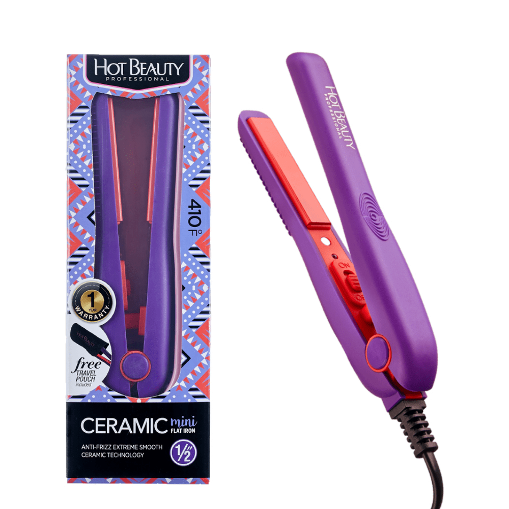 Hot Beauty Ceramic Mini Flat Iron – 1/2" - Beauty Exchange Beauty Supply