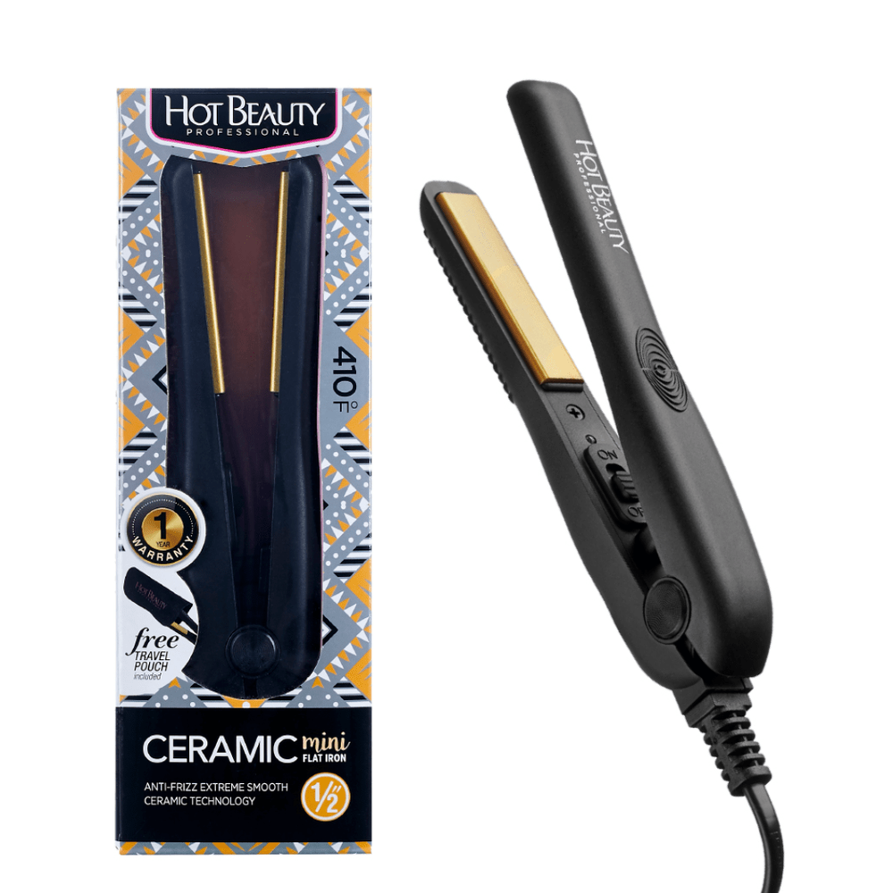 Hot Beauty Ceramic Mini Flat Iron – 1/2" - Beauty Exchange Beauty Supply