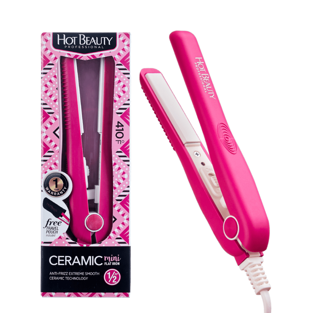 Hot Beauty Ceramic Mini Flat Iron – 1/2" - Beauty Exchange Beauty Supply