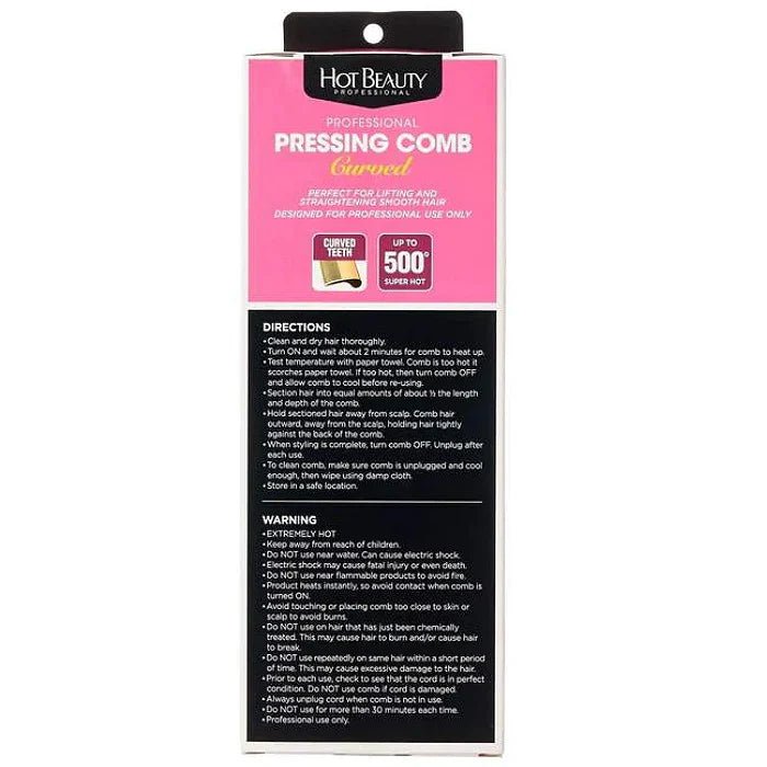 Hot Beauty Curved Hot Comb HC03 - Beauty Exchange Beauty Supply