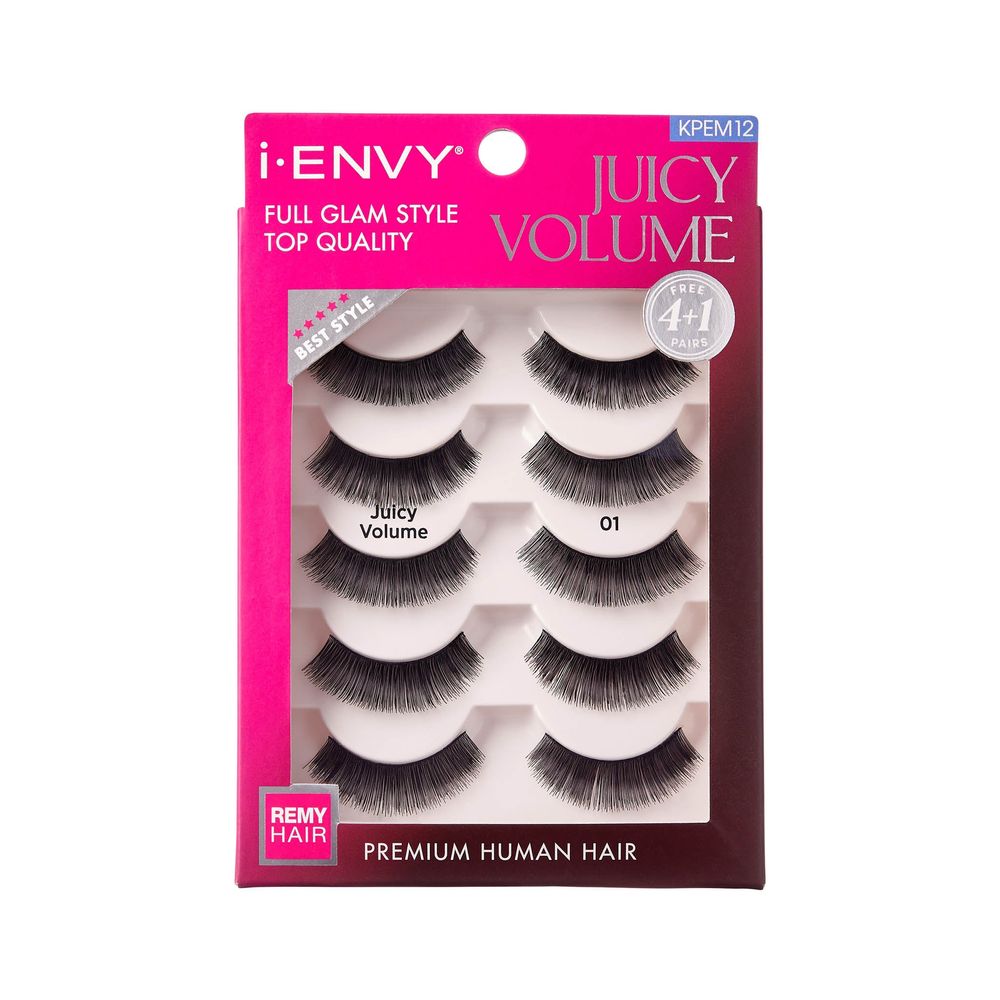 IENVY by KISS Juicy Volume Premium Human Hair Lashes Multi Pack – Everyday Wear | Styles 08 & 12 | Natural Volume, Soft & Reusable - Beauty Exchange Beauty Supply
