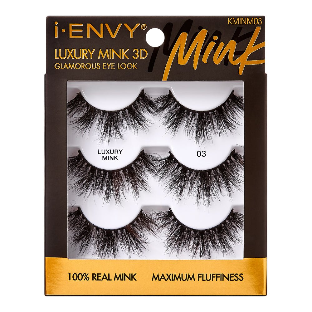 IENVY by KISS Luxury Mink Lashes Multi Pack – 100% Real Mink | Ultra - Soft, Glamorous Eye Look | Styles #01, #03, #06, #14, #15 - Beauty Exchange Beauty Supply