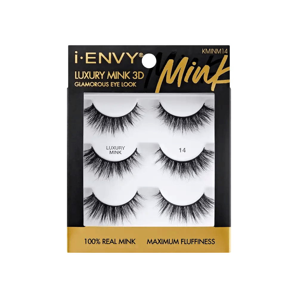 IENVY by KISS Luxury Mink Lashes Multi Pack – 100% Real Mink | Ultra - Soft, Glamorous Eye Look | Styles #01, #03, #06, #14, #15 - Beauty Exchange Beauty Supply