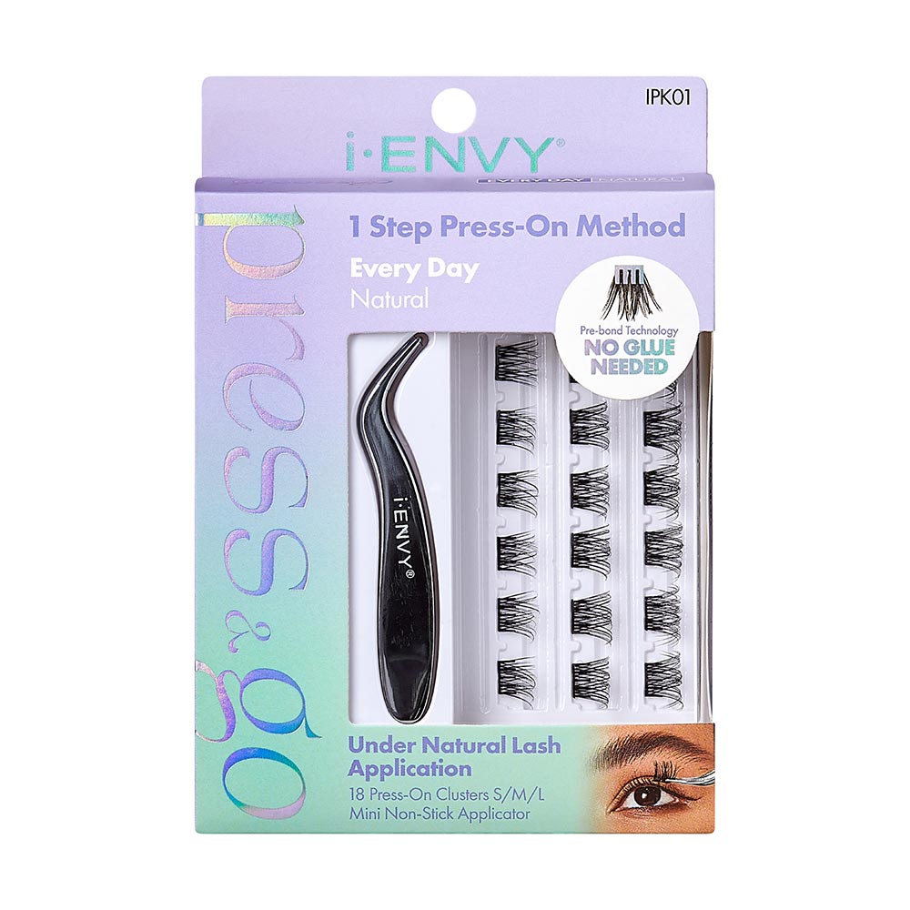 IENVY by KISS Press & Go Pre - Glued Lash Clusters – All - In - One Underlash Extension Kit | No Glue Needed | Styles: Every Day, Glam Day, Special Day - Beauty Exchange Beauty Supply