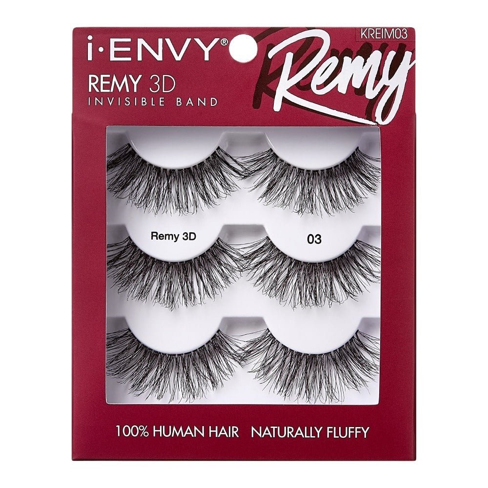 IENVY by KISS Remy 3D Lashes Multi Pack – 100% Human Remy Hair | 3 Pairs | Soft, Wispy Volume | Styles 03 & 04 - Beauty Exchange Beauty Supply