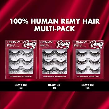 IENVY by KISS Remy 3D Lashes Multi Pack – 100% Human Remy Hair | 3 Pairs | Soft, Wispy Volume | Styles 03 & 04 - Beauty Exchange Beauty Supply