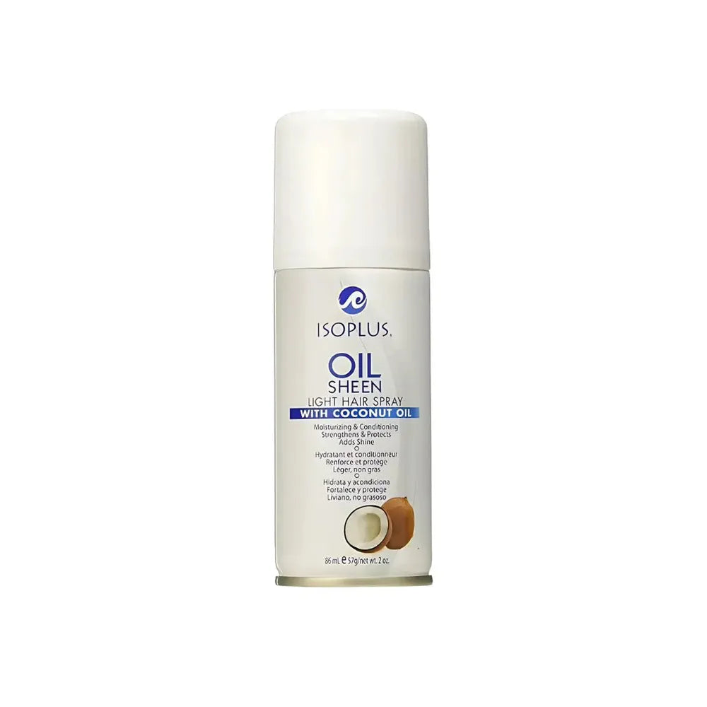 Isoplus Oil Sheen Light Hair Spray – 9 oz & 2 oz - Beauty Exchange Beauty Supply
