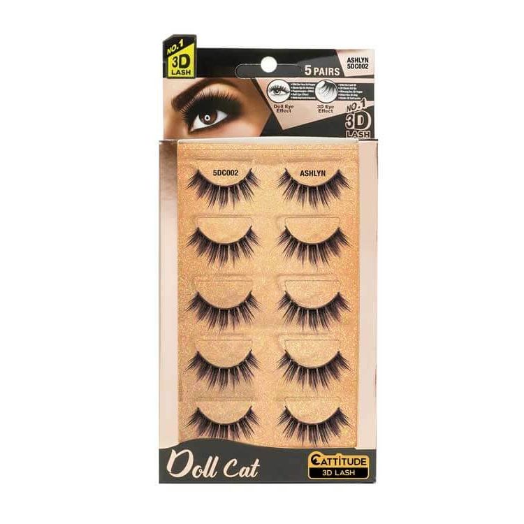 Ebin New York [5 Pairs] Doll Cat 3D Lashes