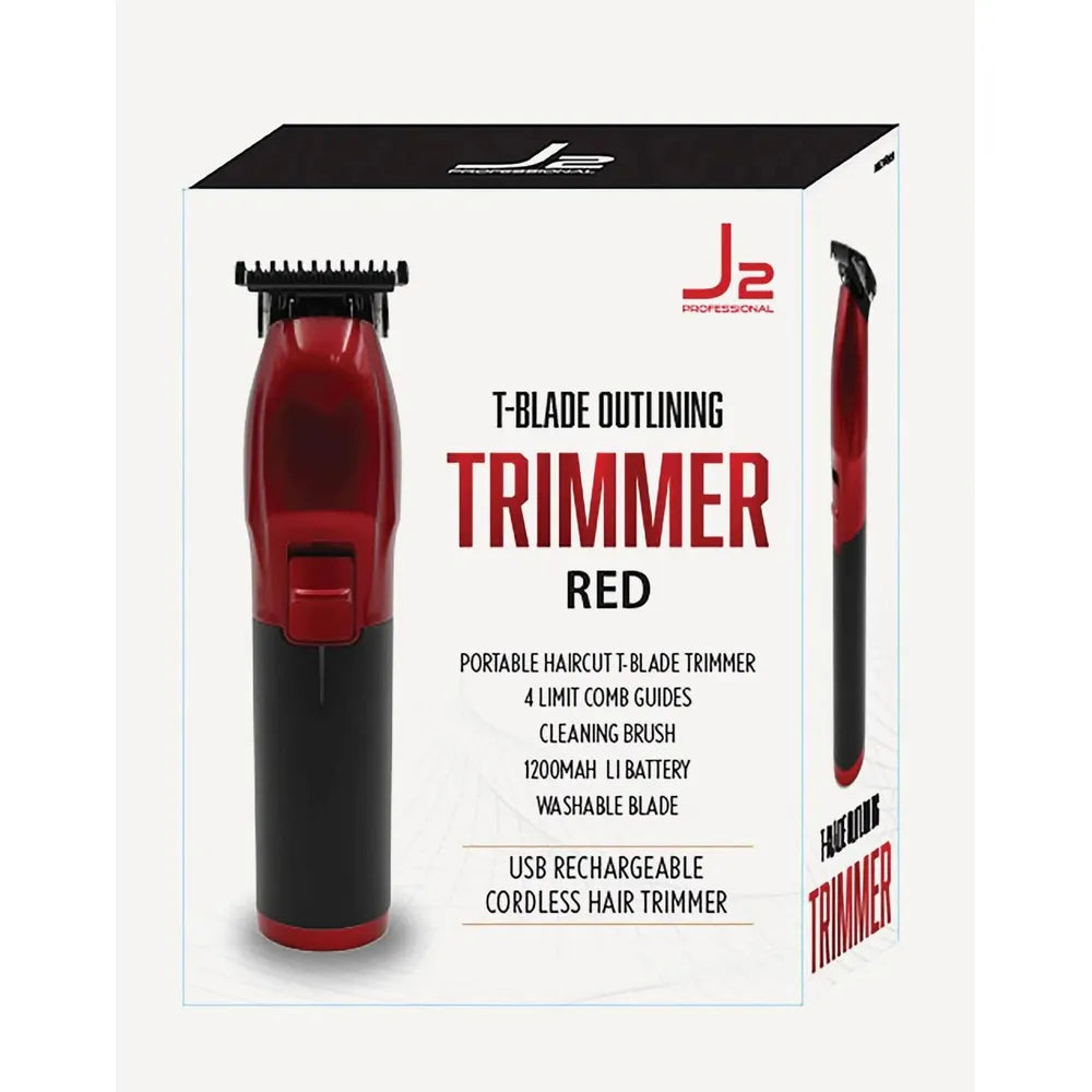 J2 Trimmer T - Blade Outlining – Black & Red - Beauty Exchange Beauty Supply