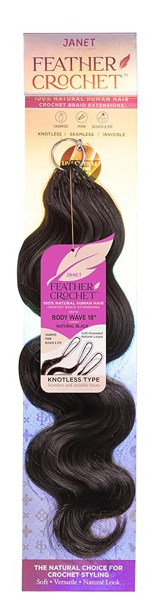 Janet Collection 100% Human Hair Feather Crochet Body - 18″ - Beauty Exchange Beauty Supply