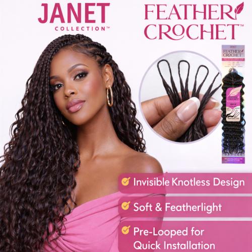 Janet Collection 100% Human Hair Feather Crochet Deep - 18″ - Beauty Exchange Beauty Supply