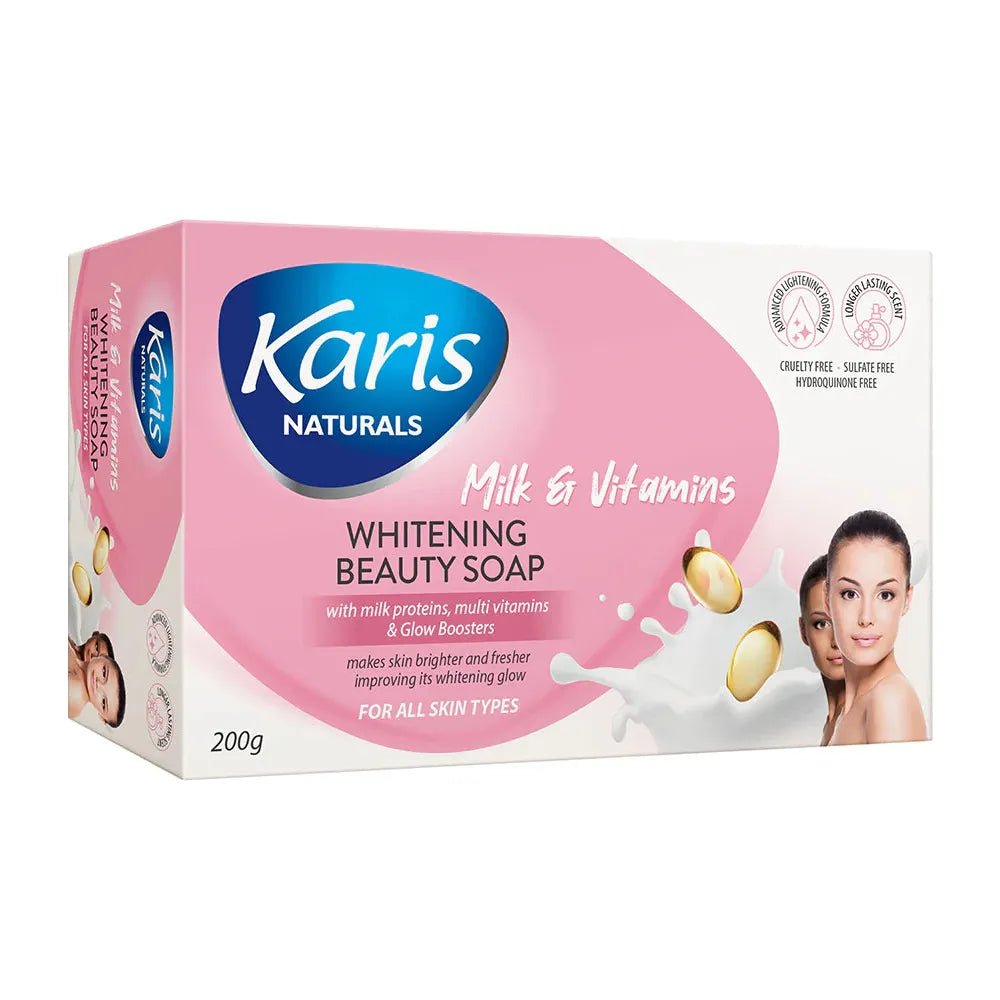 Karis Natural Brightening Beauty Soaps – 200g Bars with Lemon, Carrot, Papaya, Milk & Vitamins – For All Skin Types - Beauty Exchange Beauty Supply