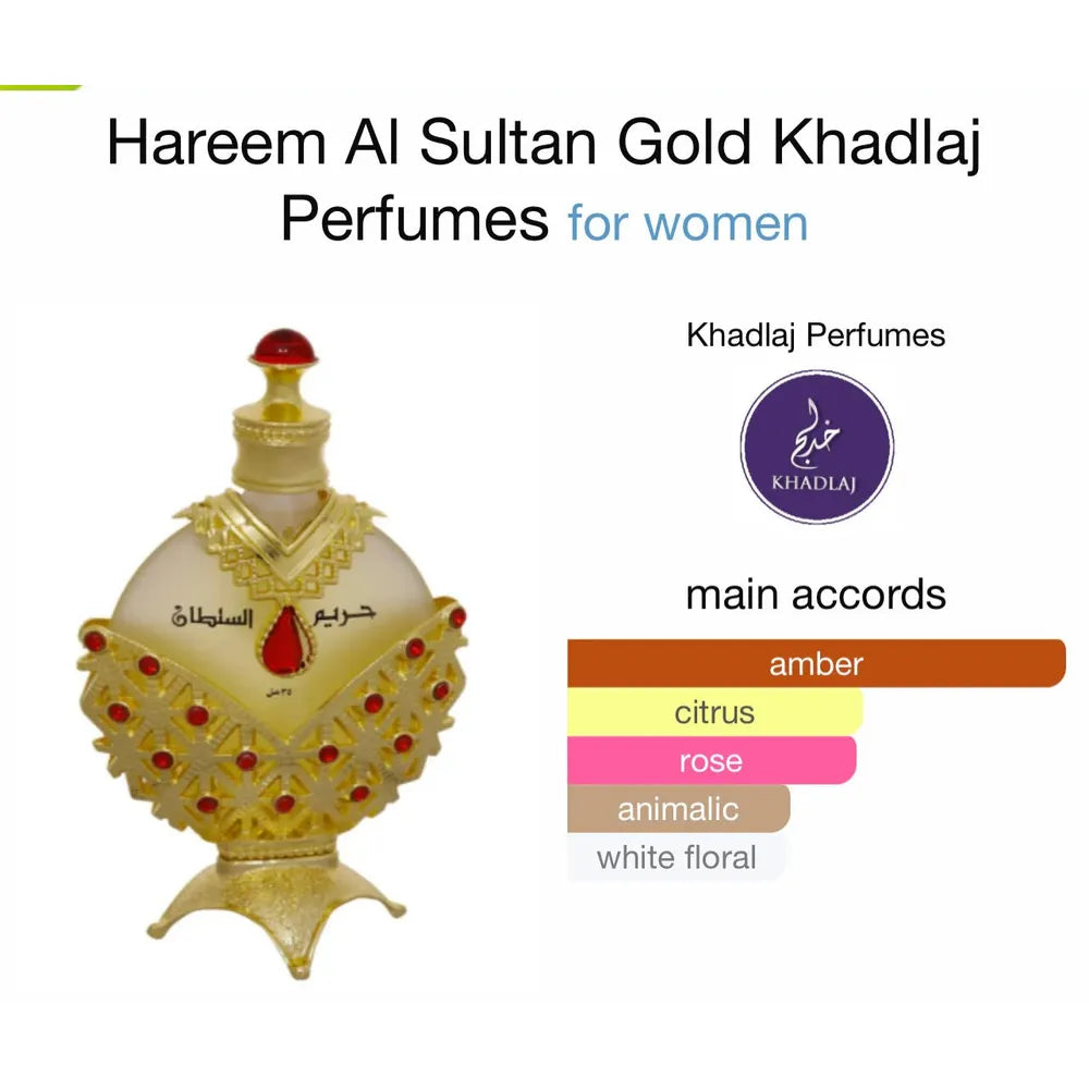 KHADLAJ Hareem Al Sultan Gold Perfume Oil – 1.18 oz - Beauty Exchange Beauty Supply