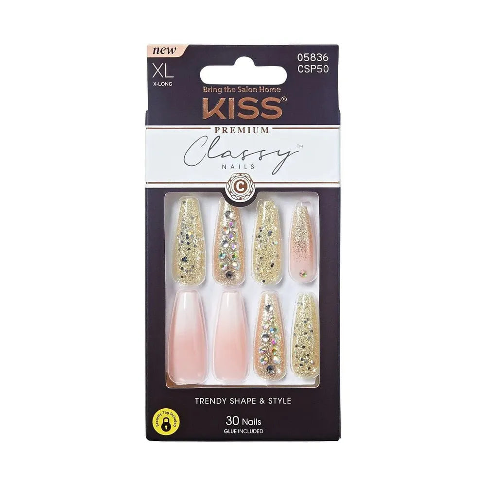 KISS Classy Premium Press - On Nails – 30 - Count Ready - to - Wear CSP Series with Elegant, Trendy Designs (Styles 02, 03, 09, 10, 11, 50, 52) - Beauty Exchange Beauty Supply