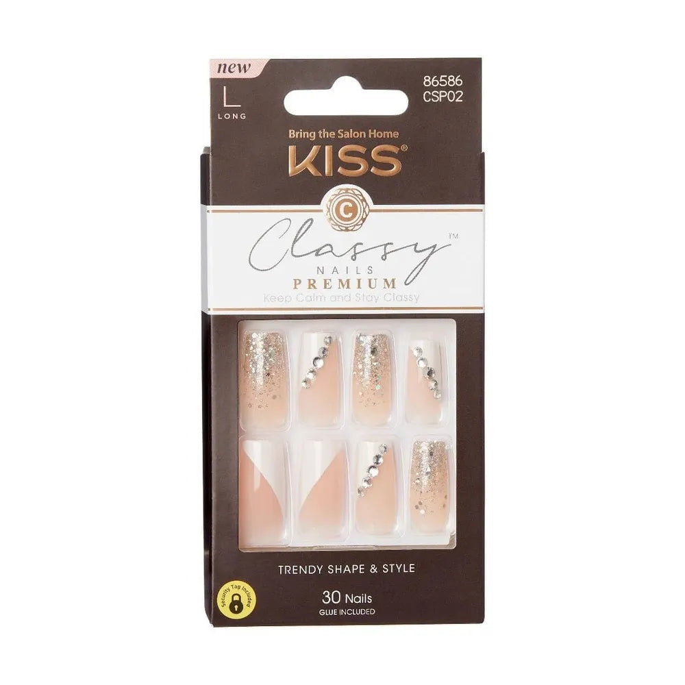 KISS Classy Premium Press - On Nails – 30 - Count Ready - to - Wear CSP Series with Elegant, Trendy Designs (Styles 02, 03, 09, 10, 11, 50, 52) - Beauty Exchange Beauty Supply