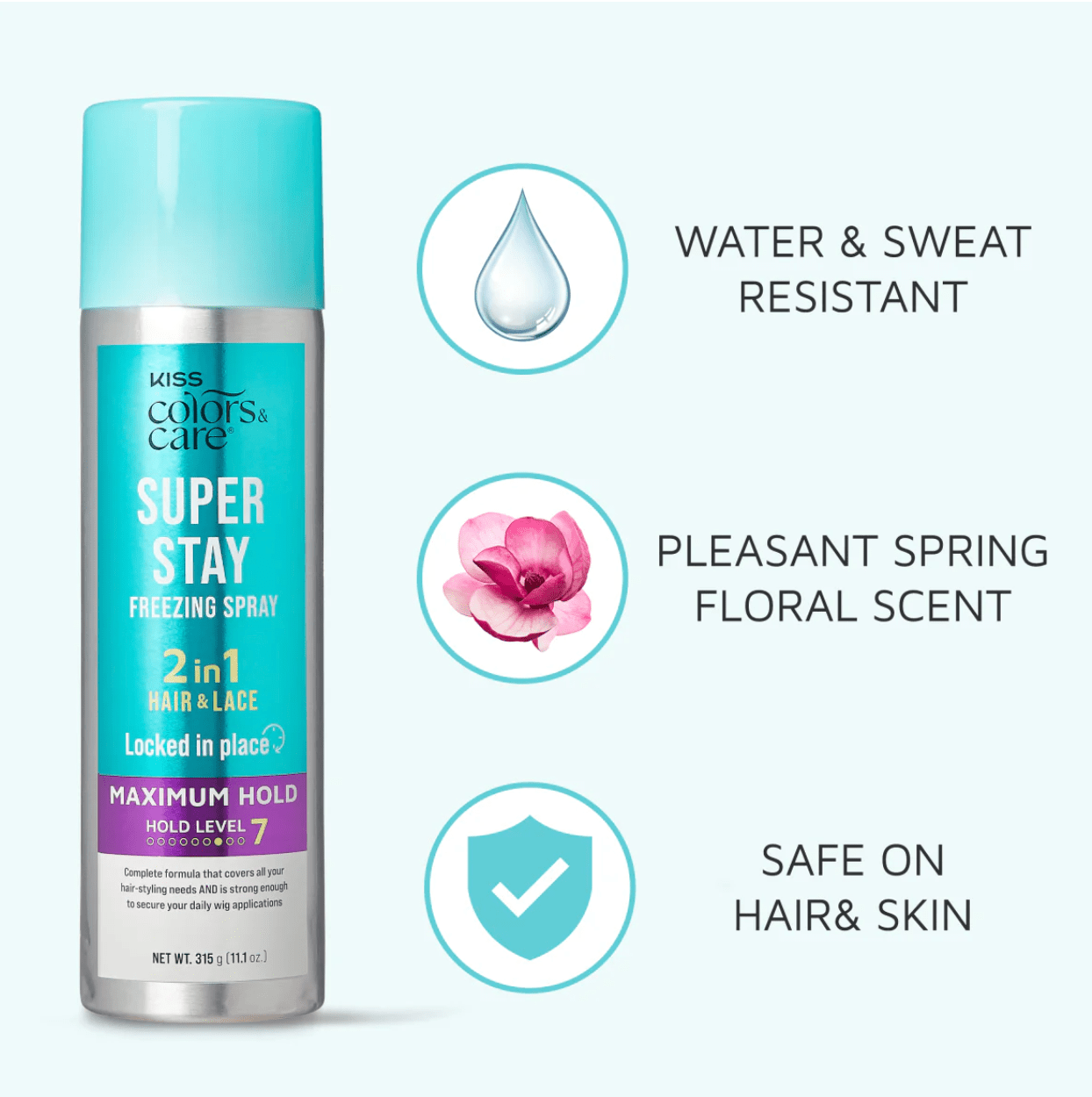 Kiss Colors & Care Super Stay Freezing Spray – 11oz - Beauty Exchange Beauty Supply