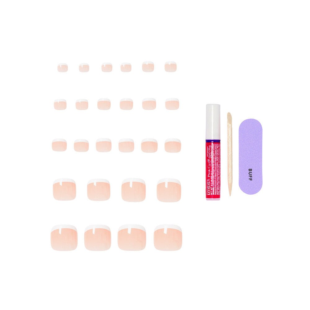 Kiss Core French Classic & Timeless – Toe Nails - Beauty Exchange Beauty Supply