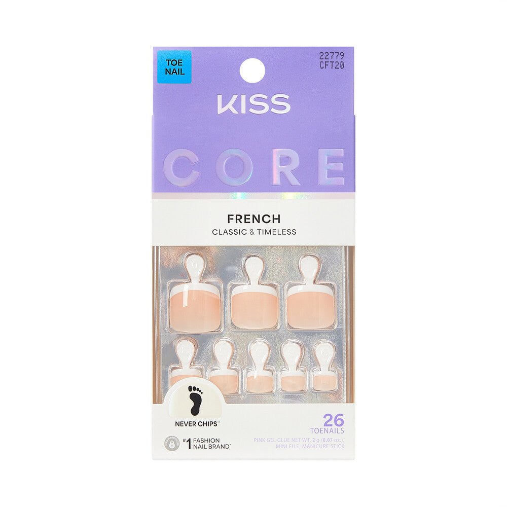 Kiss Core French Classic & Timeless – Toe Nails - Beauty Exchange Beauty Supply