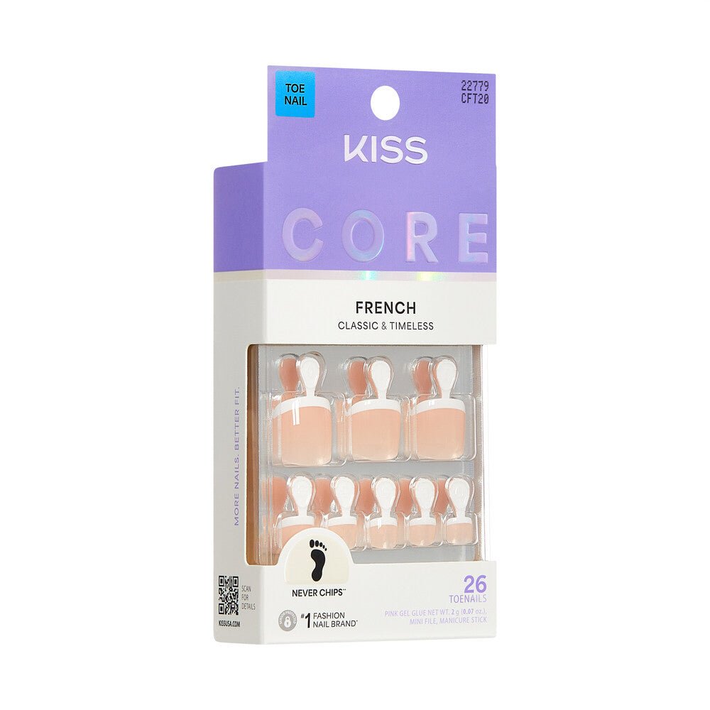 Kiss Core French Classic & Timeless – Toe Nails - Beauty Exchange Beauty Supply