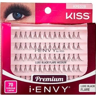 KISS i - Envy Luxe Black Flare Individual Lashes – 70pc - Beauty Exchange Beauty Supply