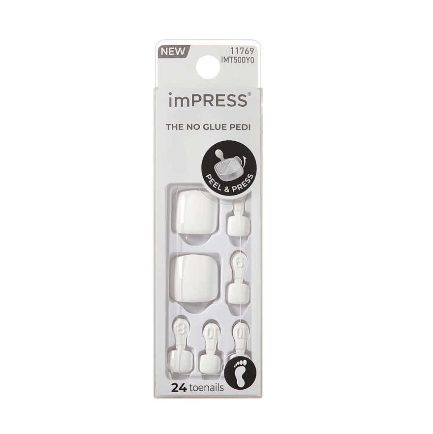 KISS imPRESS No Glue Pedi French Tip – 30 Pcs - Beauty Exchange Beauty Supply