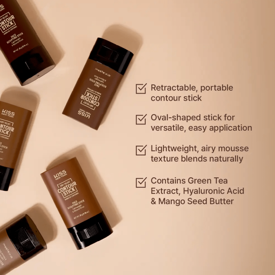 Kiss New York Airy Velvet Contour Stick – 20g - Beauty Exchange Beauty Supply