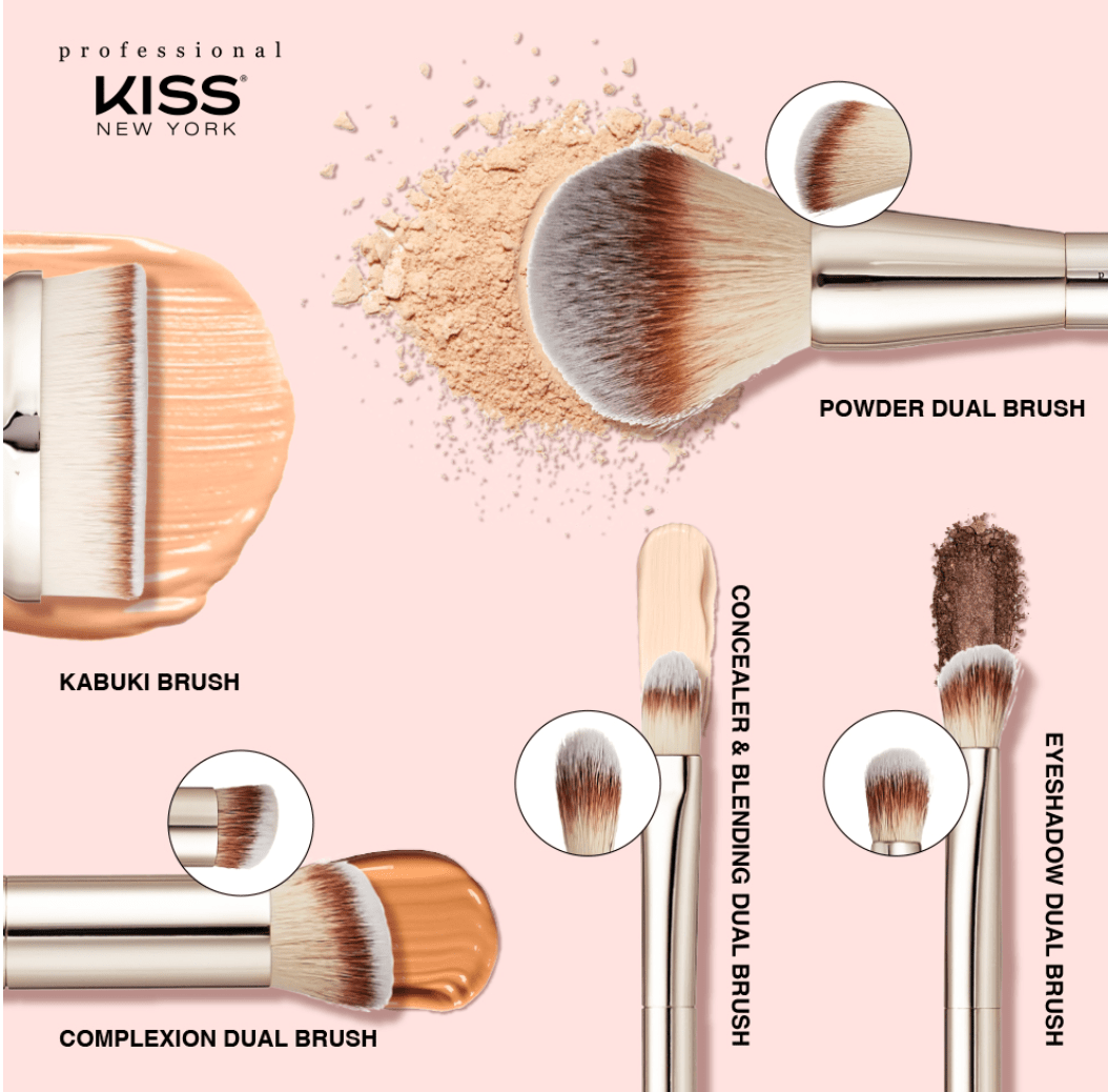 Kiss New York Dual Ended Makeup Brushes - Beauty Exchange Beauty Supply