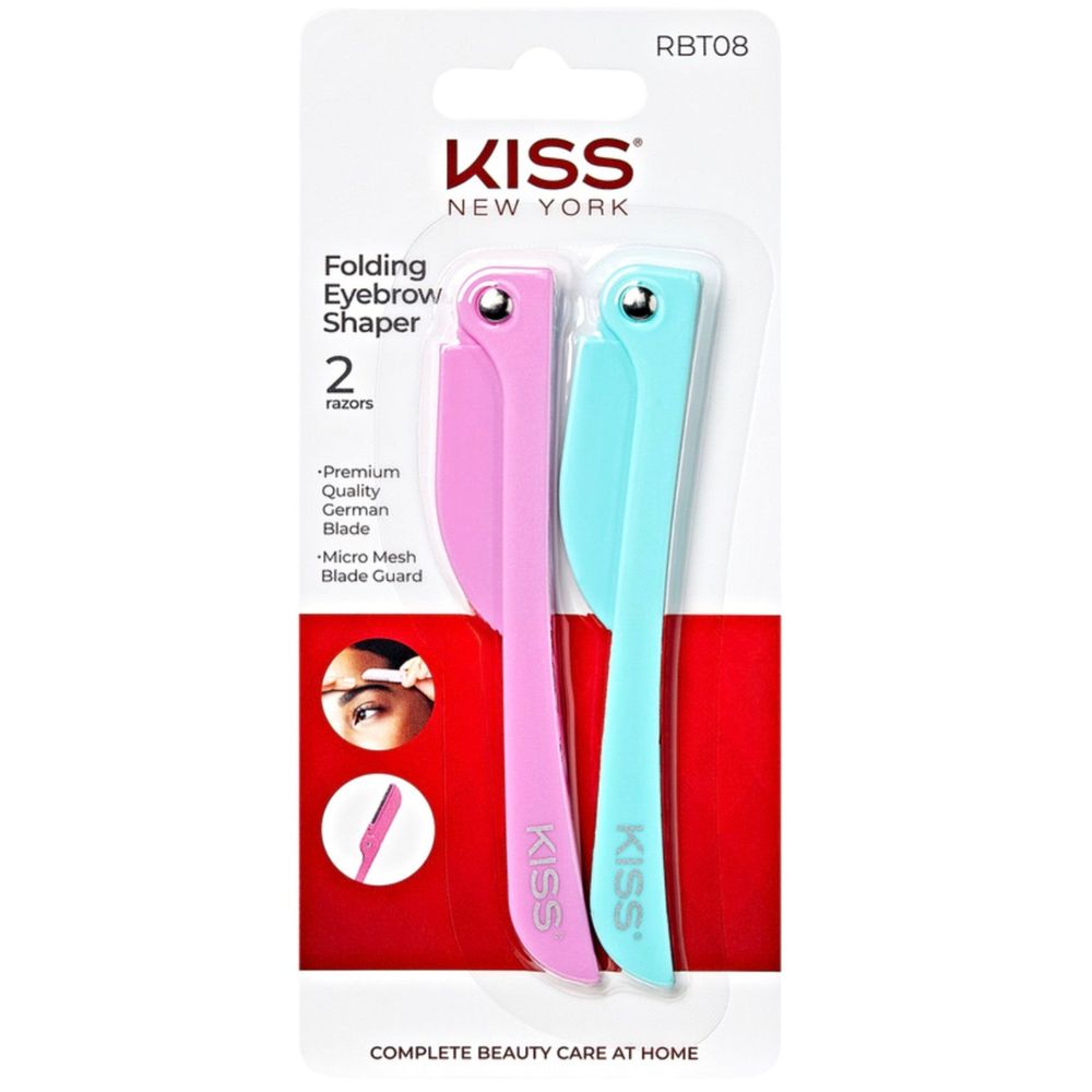 KISS New York Eyebrow Shaper – Folding & Precision Grooming Tool | 02 (3 pcs) & 08 (2 pcs) - Beauty Exchange Beauty Supply