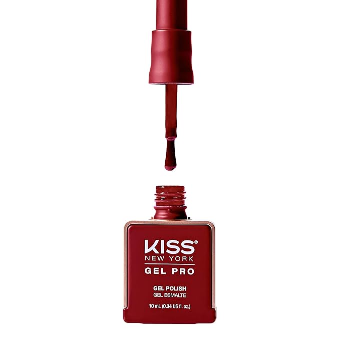 Kiss New York Gel Pro – "Merlot" Gel Nail Polish (10ml) – Soak - Off UV/LED, HEMA - Free, TPO - Free - Beauty Exchange Beauty Supply