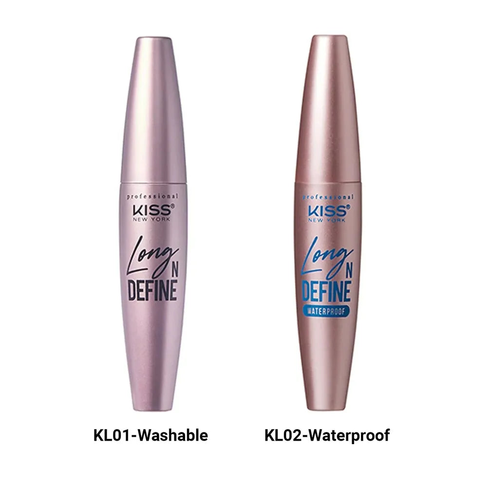 KISS NEW YORK PROFESSIONAL – Long ‘n Define Mascara | Length + Separation | 01 Washable & 02 Waterproof - Beauty Exchange Beauty Supply