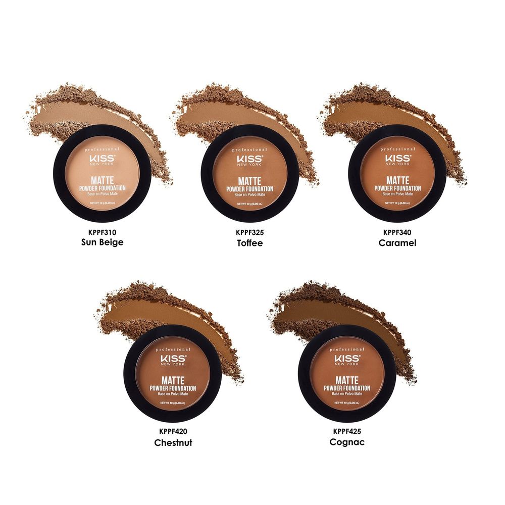 KISS NEW YORK PROFESSIONAL – ProTouch Matte Powder Foundation | Buildable Coverage + Shine Control | Shades 310–425 - Beauty Exchange Beauty Supply