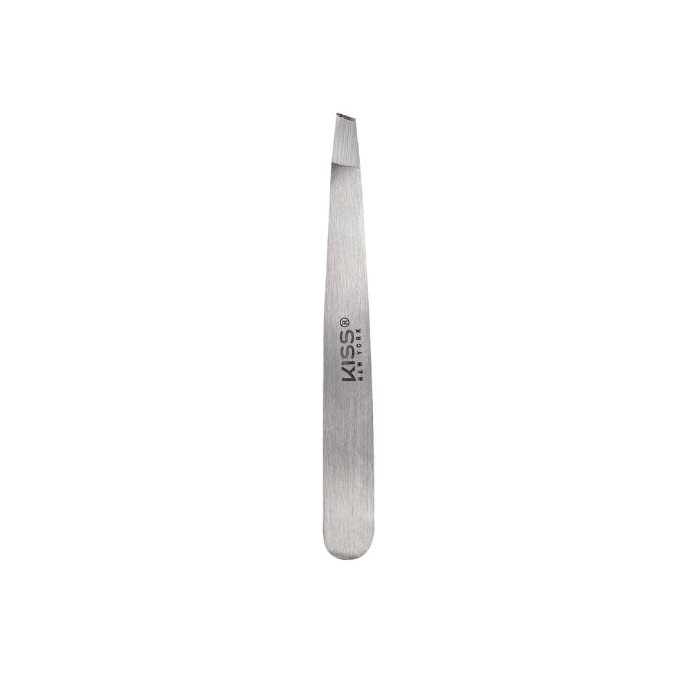 KISS NEW YORK Travel Size Slant Tip Tweezer with Pouch – Superior Performance On - the - Go Brow Tool - Beauty Exchange Beauty Supply