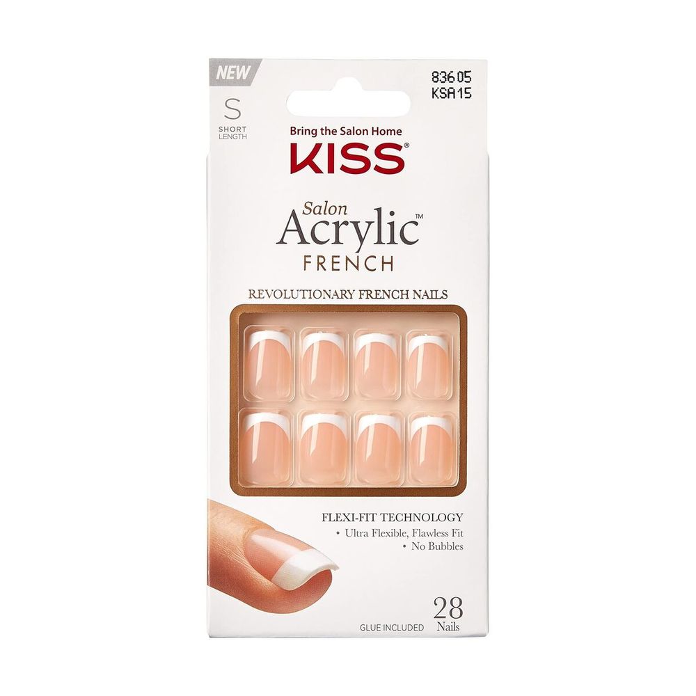 KISS Salon Acrylic French Nails – Classic & Elegant – Available in Multiple Shades KSA series - (06, 07, 08, 09, 11, 12, 15, 16) - Beauty Exchange Beauty Supply