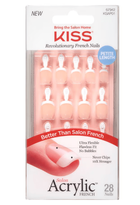 KISS Salon Acrylic French & Nude Press - On Nails – 1 Kit - Beauty Exchange Beauty Supply