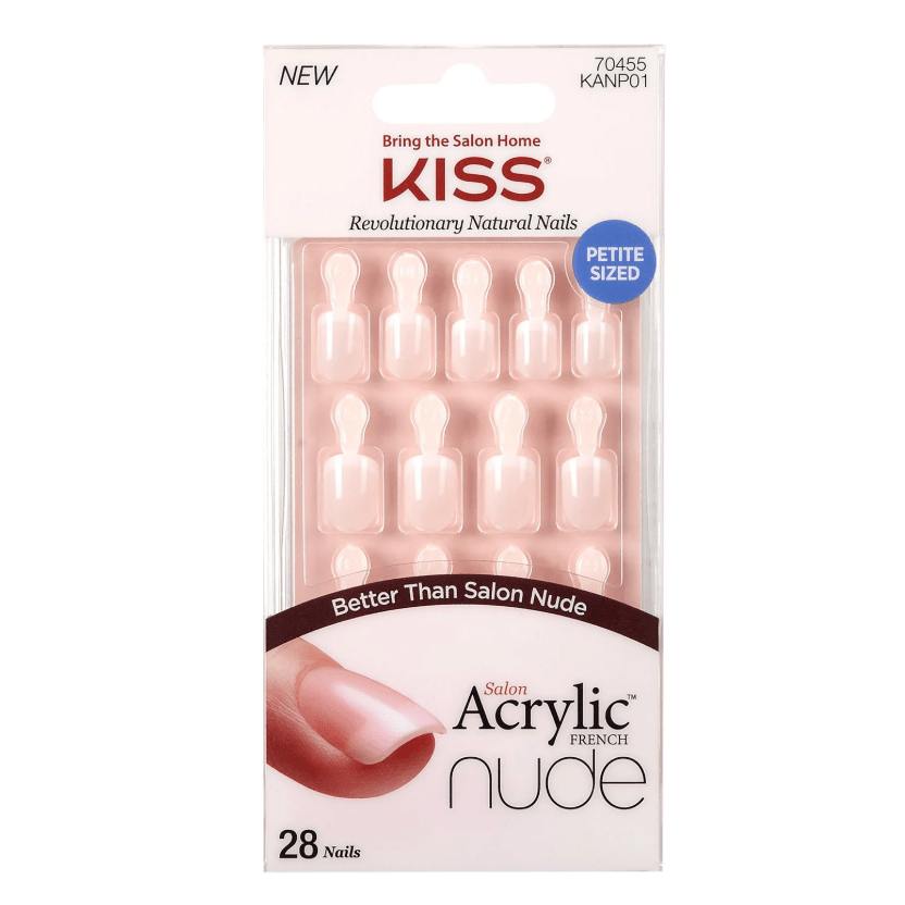 KISS Salon Acrylic French & Nude Press - On Nails – 1 Kit - Beauty Exchange Beauty Supply