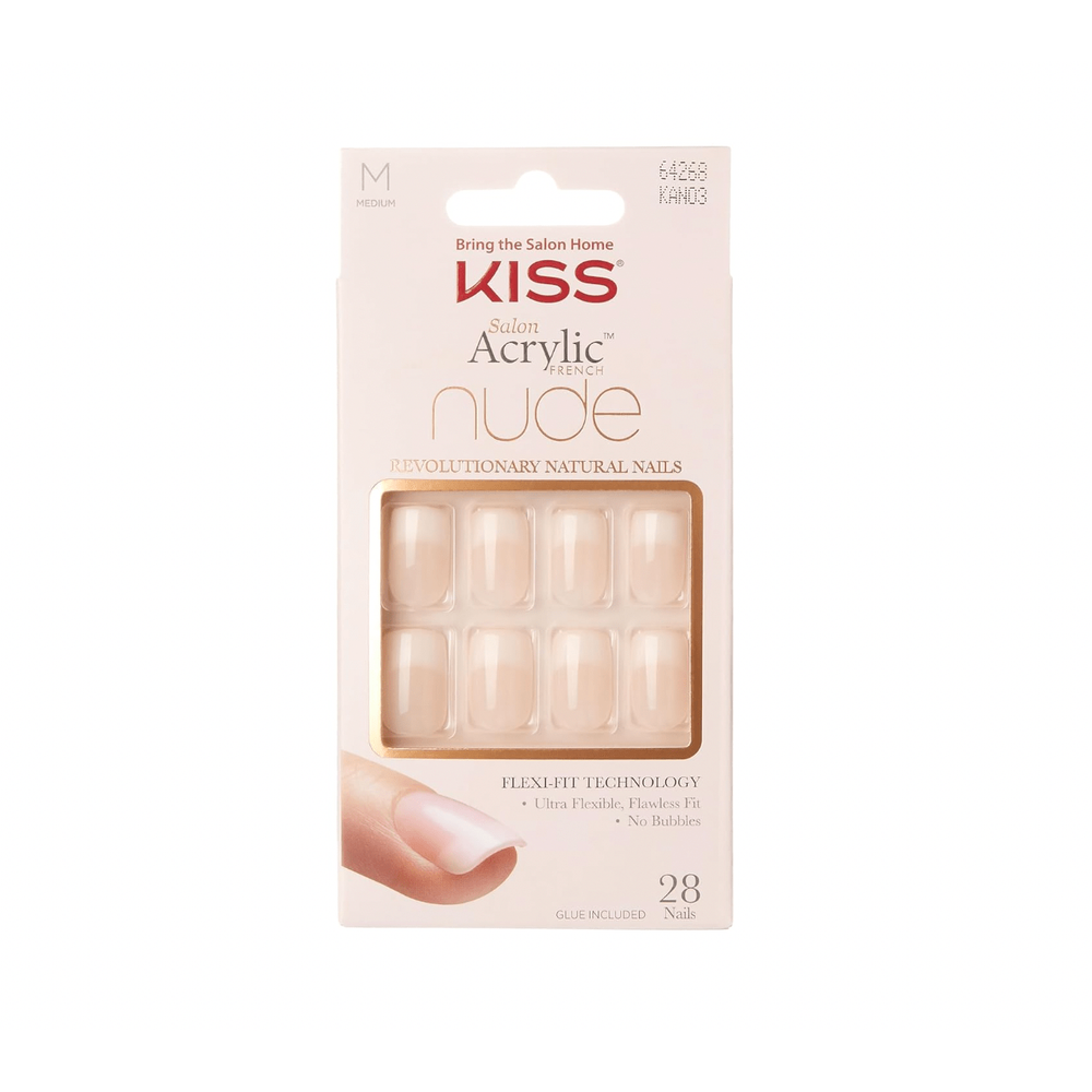KISS Salon Acrylic Natural Nails – KAN Series | 28 Nails + Glue Included (Styles 03, 07) - Beauty Exchange Beauty Supply