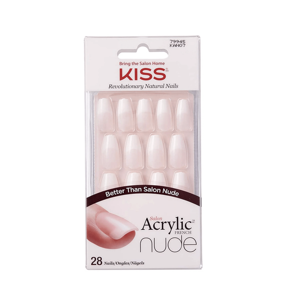 KISS Salon Acrylic Natural Nails – KAN Series | 28 Nails + Glue Included (Styles 03, 07) - Beauty Exchange Beauty Supply