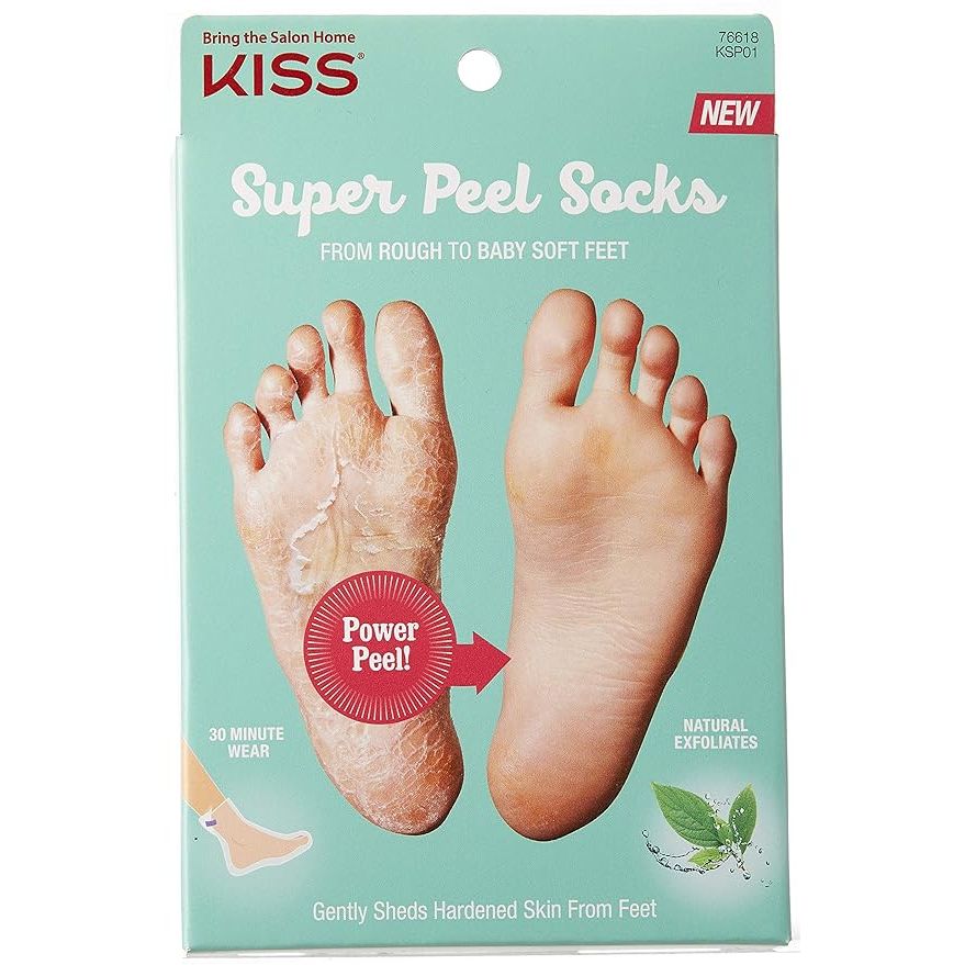 KISS Super Peel Socks – Naturally Exfoliates Dead Skin & Softens Feet | Foot Treatment - Beauty Exchange Beauty Supply