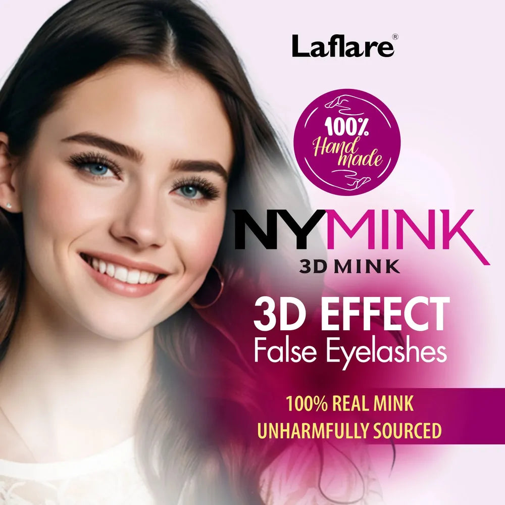 Laflare 3D NY Mink Lashes [3 Pairs] – Styles 43, 47, 52, 64, 68 | 100% Real Mink Hair, Soft 3D Volume, Reusable Value Pack - Beauty Exchange Beauty Supply