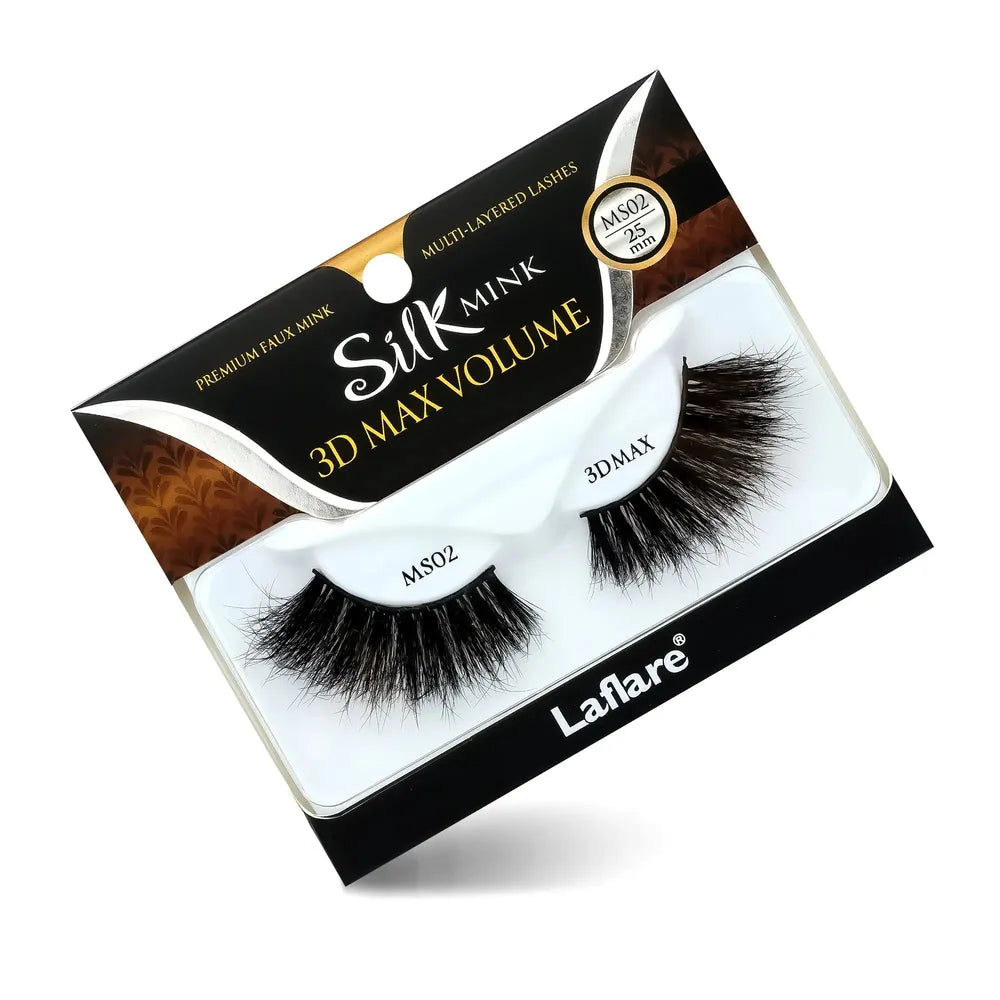 Laflare 3D Silk Mink Max Volume Lashes – Styles 01 to 14 | 25mm, Faux Mink, Ultra - Fluffy & Bold, Reusable, Lightweight Luxury - Beauty Exchange Beauty Supply