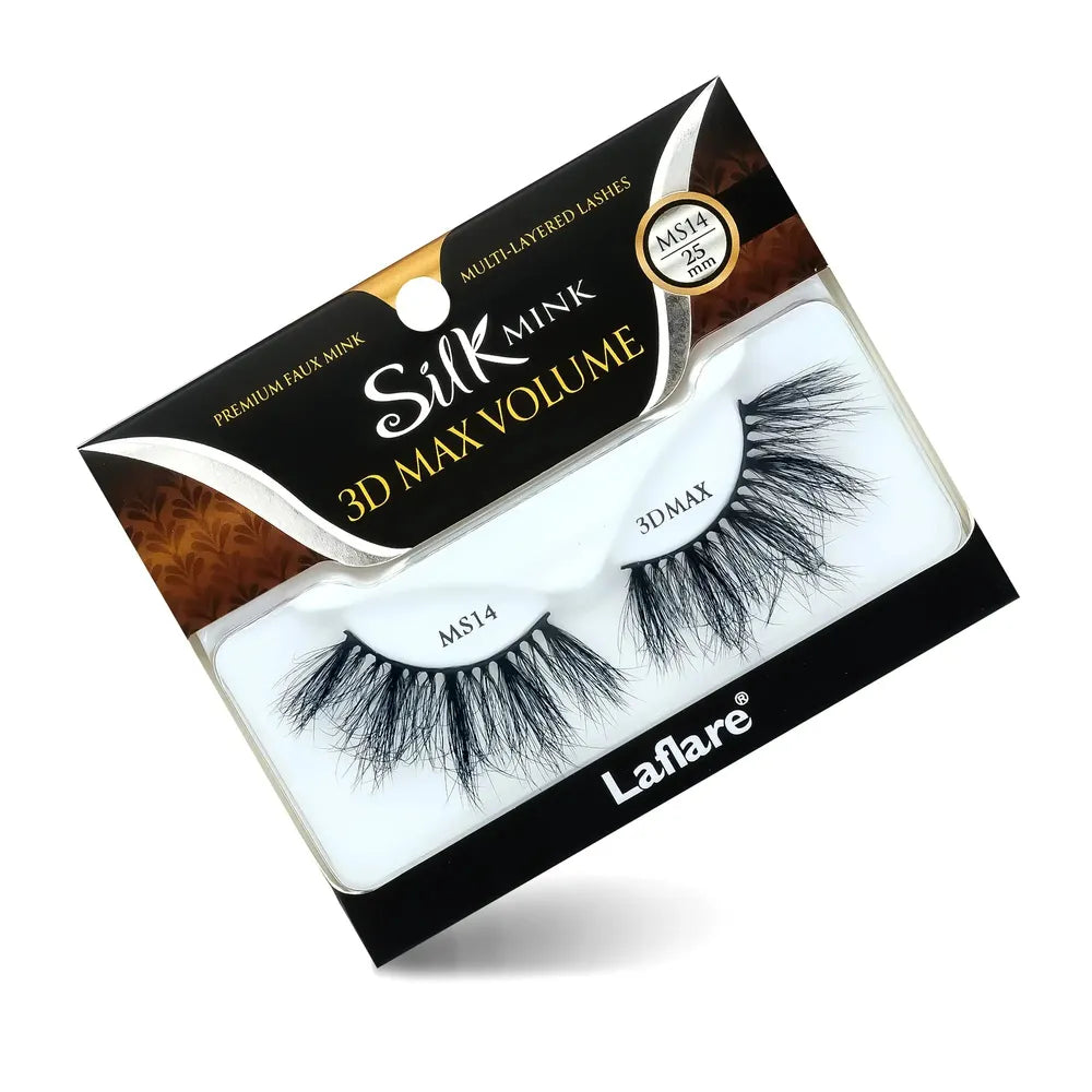 Laflare 3D Silk Mink Max Volume Lashes – Styles 01 to 14 | 25mm, Faux Mink, Ultra - Fluffy & Bold, Reusable, Lightweight Luxury - Beauty Exchange Beauty Supply