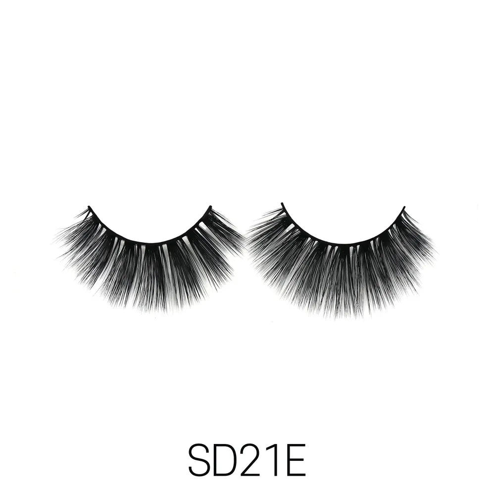 Laflare USA 3D Faux Mink Lashes – Styles 21E, 21F, 24F, 24H | 100% Premium Silk, Lightweight, Soft Volume & Reusable - Beauty Exchange Beauty Supply