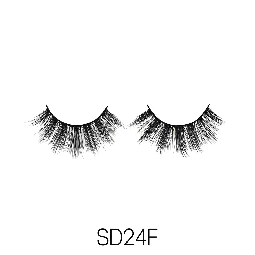 Laflare USA 3D Faux Mink Lashes – Styles 21E, 21F, 24F, 24H | 100% Premium Silk, Lightweight, Soft Volume & Reusable - Beauty Exchange Beauty Supply