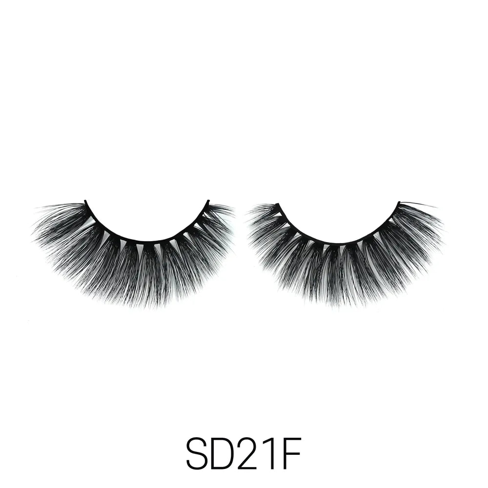 Laflare USA 3D Faux Mink Lashes – Styles 21E, 21F, 24F, 24H | 100% Premium Silk, Lightweight, Soft Volume & Reusable - Beauty Exchange Beauty Supply