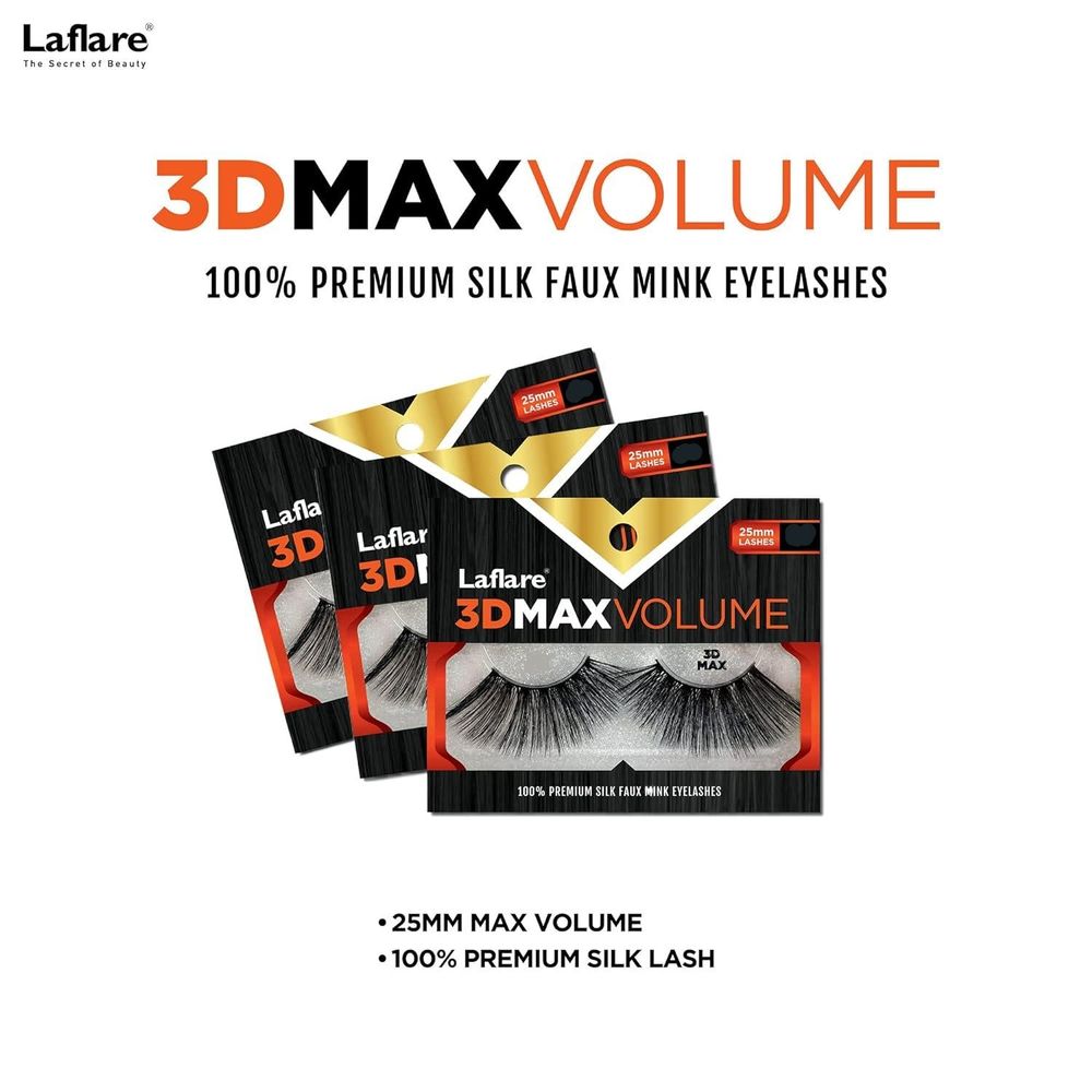 Laflare USA 3D Max Volume Lashes – Styles M2 to M9 | 25mm, 100% Premium Silk Faux Mink, Bold & Reusable - Beauty Exchange Beauty Supply