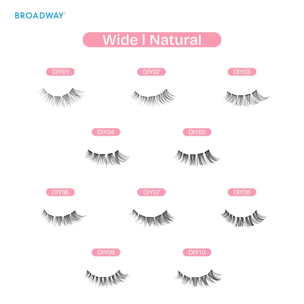 Broadway Natural DIY Cluster Lashes – (70–77pcs)