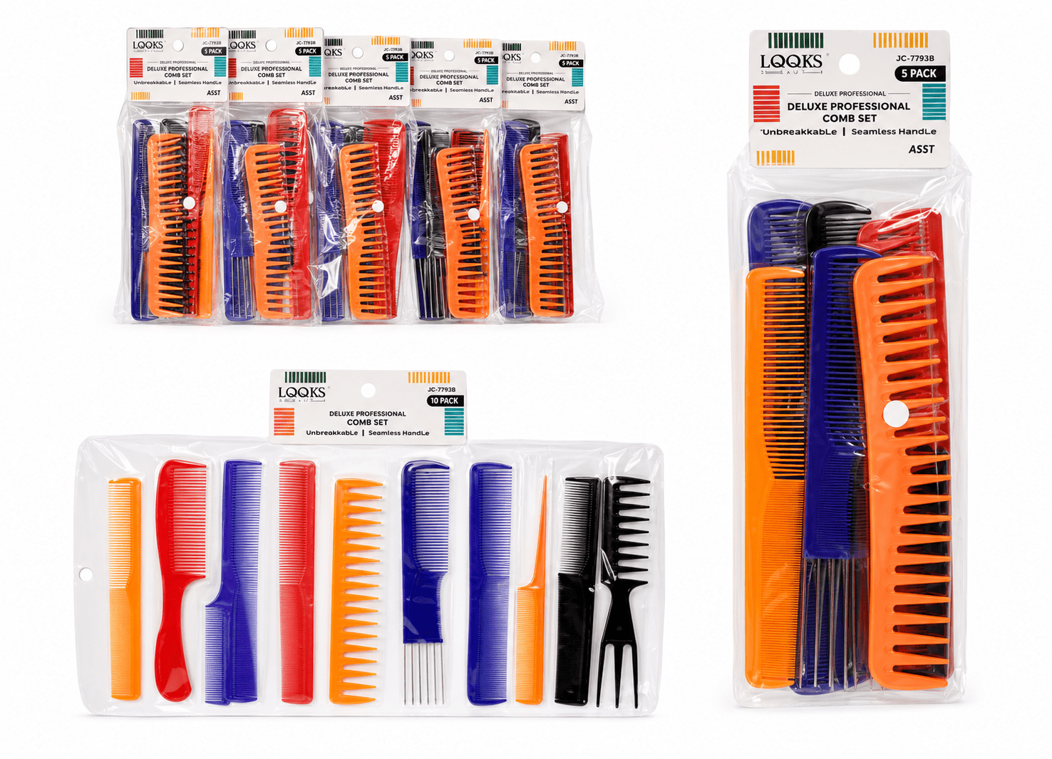 LQQKS Deluxe Professional Comb Set – 10 Pcs - Beauty Exchange Beauty Supply