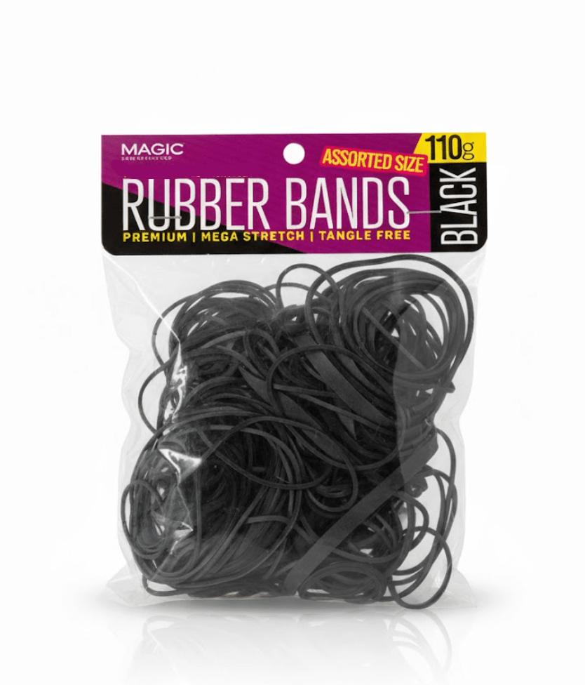 Magic Collection Black Rubber Bands – Assorted Sizes - Beauty Exchange Beauty Supply