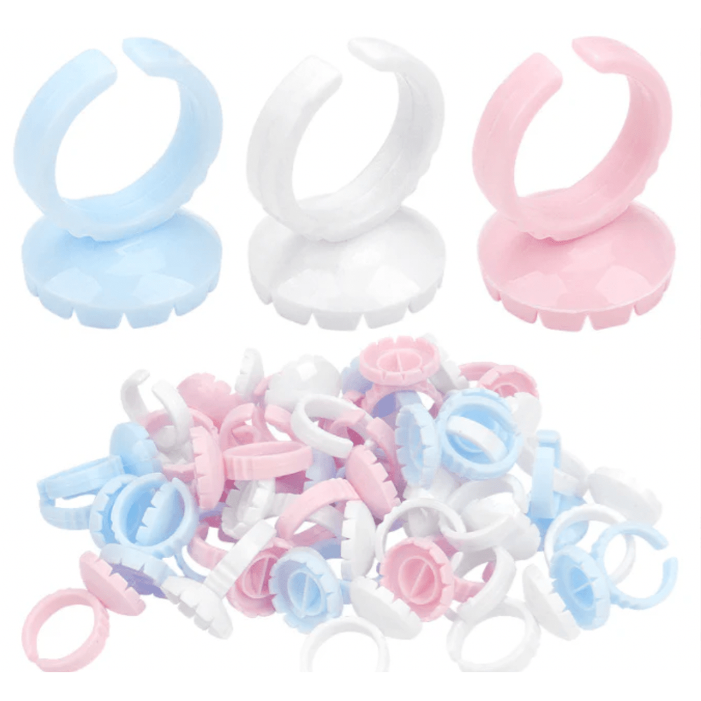Magic Collection Glue Ring – Hands - Free Application for Lash & Nail Glue | 40 pcs | LEX001 | Adjustable & Disposable - Beauty Exchange Beauty Supply